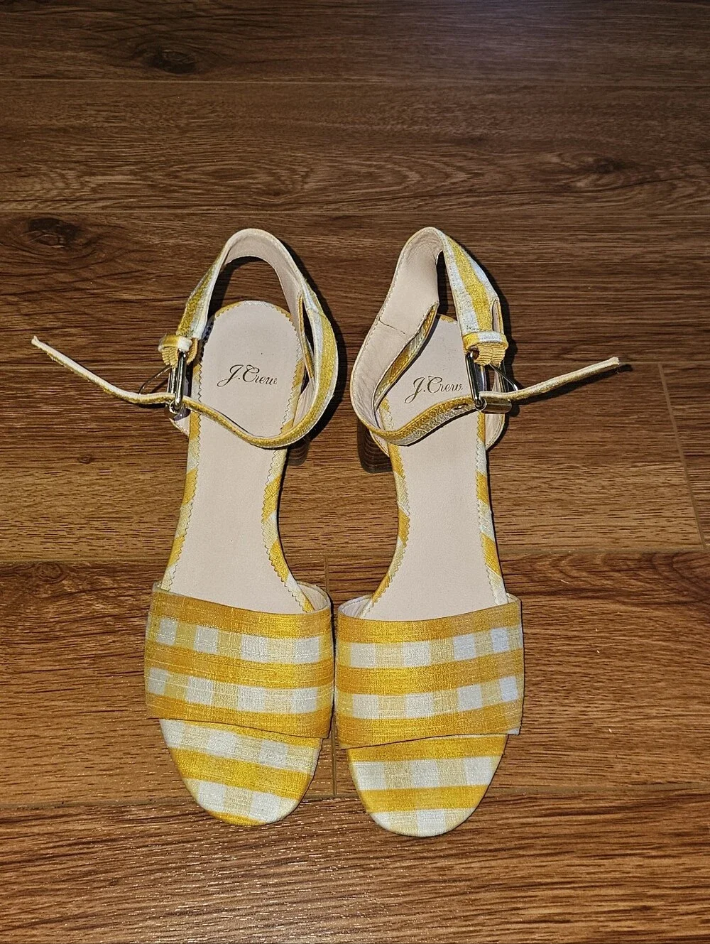 J.Crew 'Penny' Ankle-Strap Sandals in Gingham